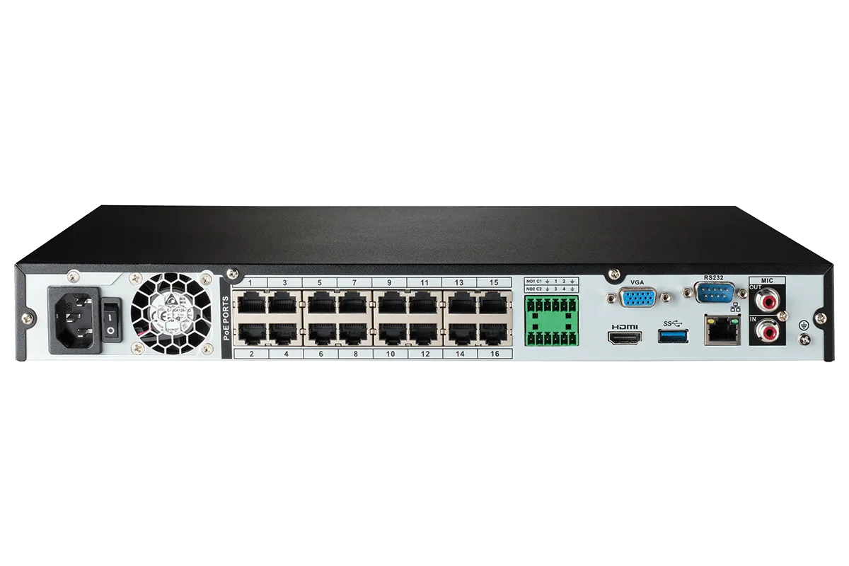 16-Channel 4K Ultra HD Fusion NVR IP System with 16 Smart Deterrence Cameras