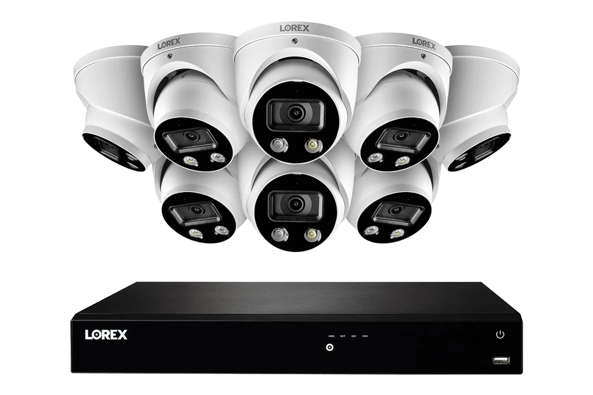 16-Channel 4K Ultra HD Fusion NVR IP System with Smart Deterrence Dome Cameras