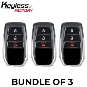 3 x 2020-2021 Toyota Land Cruiser / 3-Button Smart Key / PN: 89904-60X20  / HYQ14FBB-0010 / G Board (AFTERMARKET) (BUNDLE OF 3)