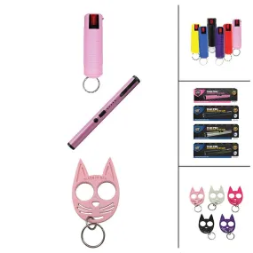 36 Units Pepper Sprays Stun Pens and Kitty Self Defense Key-Chains