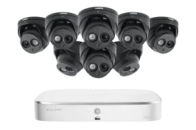 4K Nocturnal IP NVR System with Eight 4K Audio Dome Cameras and 200FT Night Vision