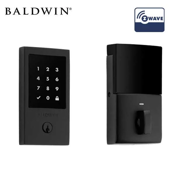 Baldwin Estate - 8225.ZW Minneapolis Electronic Smart Deadbolt - Singl Cyl  - Z-Wave - 190 - Satin Black - Grade 2