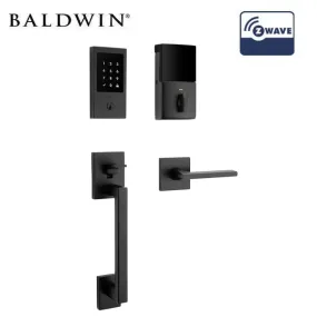 Baldwin Estate - 85393.ZWLENT Minneapolis Touchscreen Electronic Keyless Entry Handleset - Singl Cyl - Z-Wave - 190 - Satin Black - Grade 2 - LH