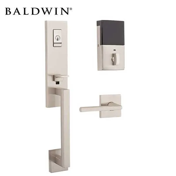 Baldwin Estate Evolved - 85391.BRENT - Minneapolis 3/4 Escutcheon Electronic Handleset - Singl Cyl - Bluetooth - 150 - Satin Nickel - Grade 2 - RH