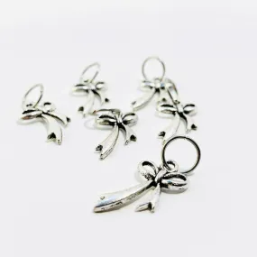 Blue Satin Sashes: Set of 6 Stitch Markers