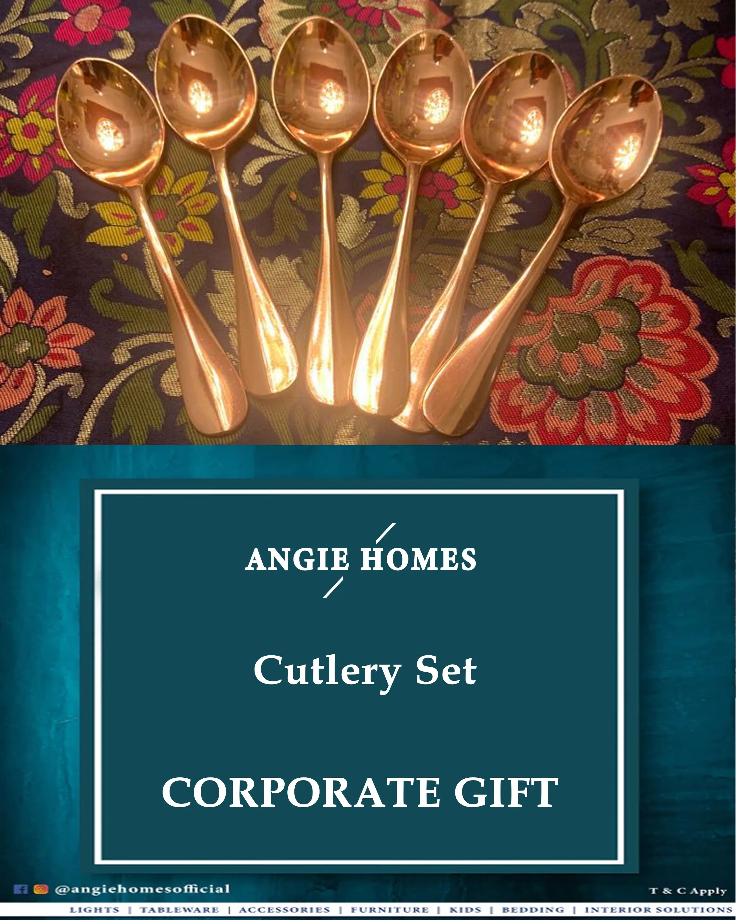 Designer Gold Finish Cutlery for Weddings, House Warming & Corporate Gifts