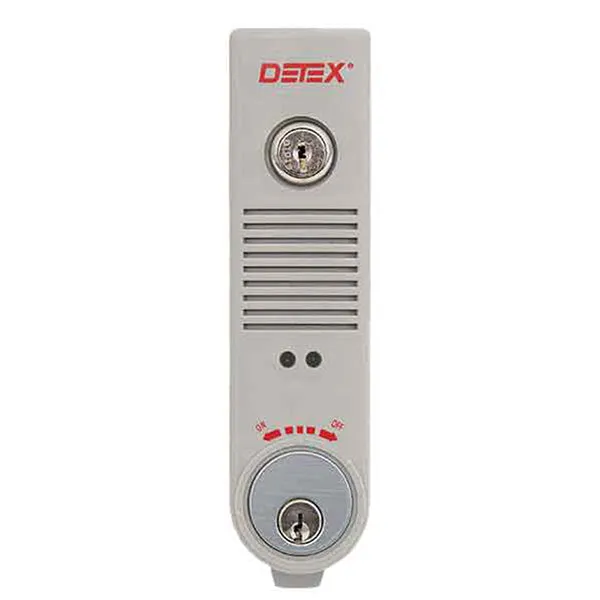 Detex - EAX-500SK1 - Exit Alarm - Surface Mounted - Magnetic Switch - Battery Powered - Key Stop - 9VDC - Gray