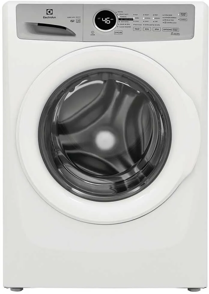 Electrolux ELFW7337AW 27 Inch Front Load Washer with 4.4 Cu. Ft. Capacity, LuxCare® Wash System, Stainless Steel Drum, Child Lock, 7 Wash Cycles, Clean Washer, Delicates, Fast Wash, Heavy Duty, Delay Start Time, UL Listed, and ENERGY STAR® Certified