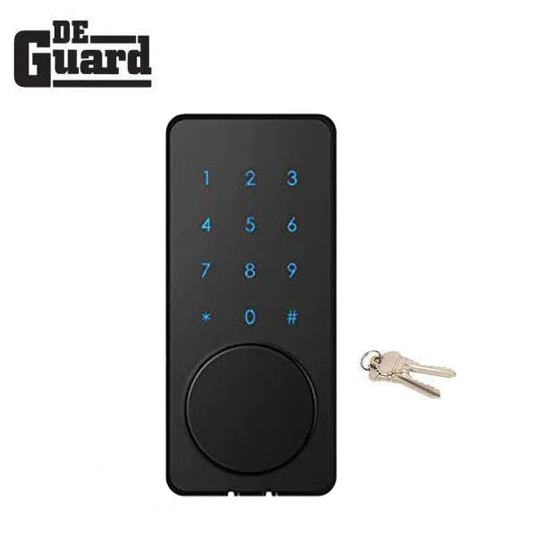 Electronic RFID Touchscreen Deadbolt Lock - w/ Key Override - Black