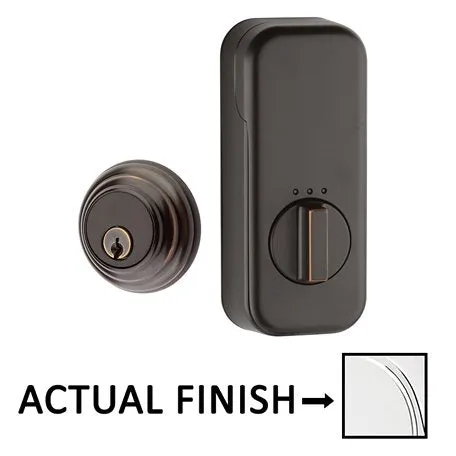 EMPowered Deadbolts - Empowered Low Profile Single Cylinder Deadbolt Connected by August in Satin Nickel - Emtek Hardware