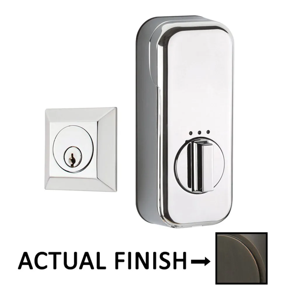 EMPowered Deadbolts - Empowered Quincy Single Cylinder Deadbolt Connected by August in Satin Nickel - Emtek Hardware