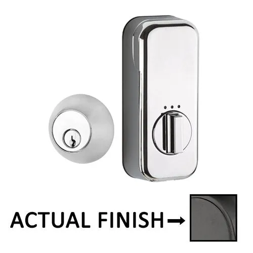 EMPowered Deadbolts - Empowered Regular Round Single Cylinder Deadbolt Connected by August in Satin Nickel - Emtek Hardware