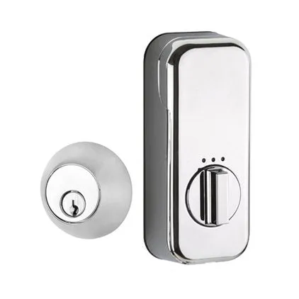 EMPowered Deadbolts - Empowered Regular Round Single Cylinder Deadbolt Connected by August in Satin Nickel - Emtek Hardware