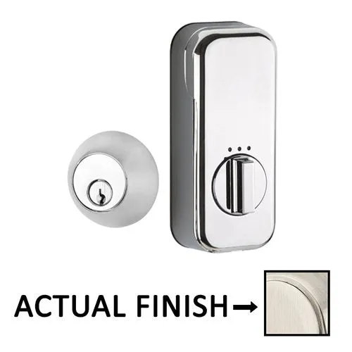 EMPowered Deadbolts - Empowered Regular Round Single Cylinder Deadbolt Connected by August in Satin Nickel - Emtek Hardware