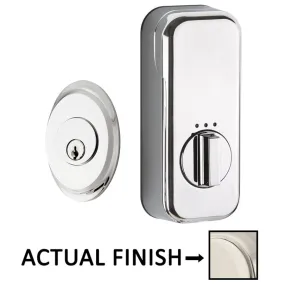 EMPowered Deadbolts - Empowered Saratoga Single Cylinder Deadbolt Connected by August in Satin Nickel - Emtek Hardware