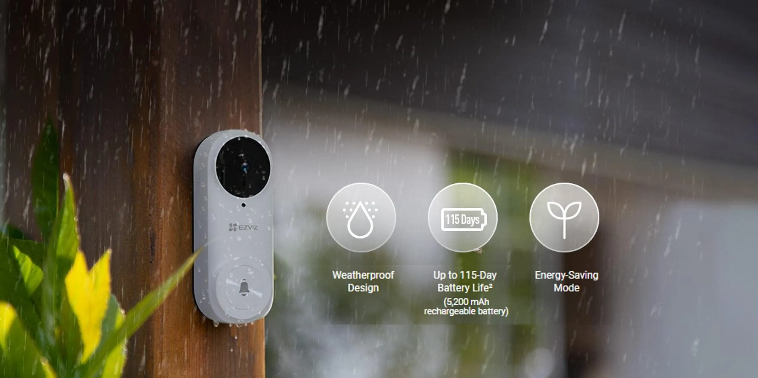 EZVIZ DB2 PRO WIRELESS 5MP VIDEO DOORBELL  2K