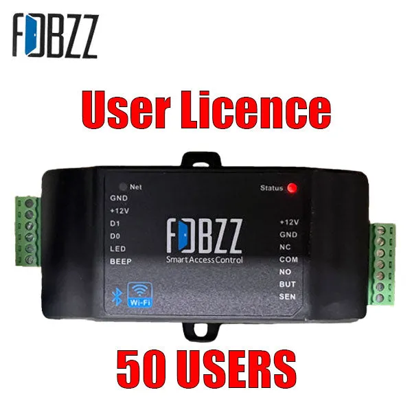 FOBZZ - Smart Access Control System - User Licenses - 10 Users / 50 Users / 100 Users / No Hardware Included (Optional Number of Users)