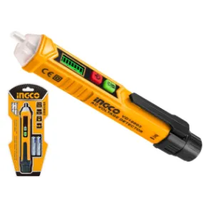 INGCO AC Voltage Detector, Non-Contact Voltage Tester, 12-1000V AC Voltage Detector Pen, Sound and light Alarm,Circuit Tester Tool with LED, Auto power off  VD10003