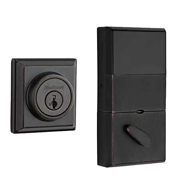 Kwikset - 910 - Signature Series Contemporary Electronic Deadbolt - 11 - Venetian Bronze - SmartKey Technology - Grade 2