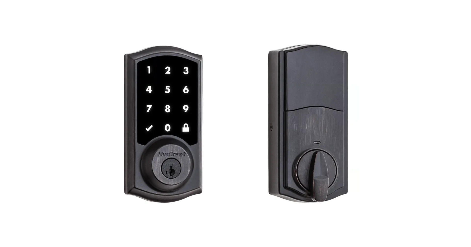 Kwikset 916CNTZW500 Z-Wave ZW500 Enabled Contemporary Smartcode Touchscreen Deadbolt with RCAL Latch and RCS Strike