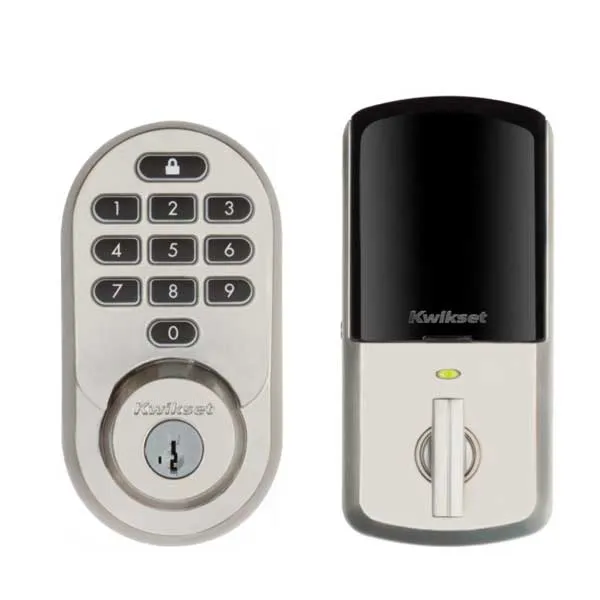 Kwikset - Halo 938 - Electronic Deadbolt - Wi-Fi - SmartKey Technology - 15 - Satin Nickel