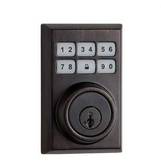 Kwikset - Smart Code 910CNT - Electronic Contemporary Deadbolt w/ Home Connect & Z-Wave - US11P - Venetian Bronze