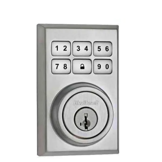 Kwikset - Smart Code 910CNT - Electronic Contemporary Deadbolt w/ Home Connect & Z-Wave - US15P - Satin Nickel