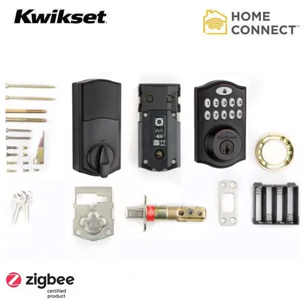 Kwikset - Smart Code  914TRL - Electronic Traditional Deadbolt  - US11P - Venetian Bronze - Home Connect - Zigbee -  SmartKey Technology