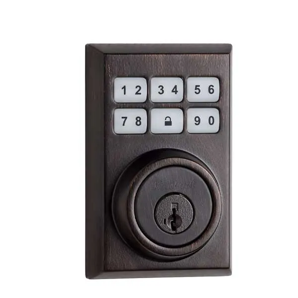 Kwikset - SmartCode 910CNT - Electronic Contemporary Deadbolt - US11P - Venetian Bronze - Home Connect - Zigbee - SmartKey Technology