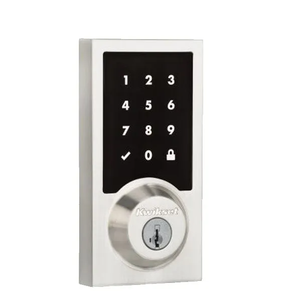 Kwikset - SmartCode 916CNT -  Contemporary Electronic Deadbolt - 15 - Satin Nickel - Home Connect  - Z Wave - SmartKey Technology