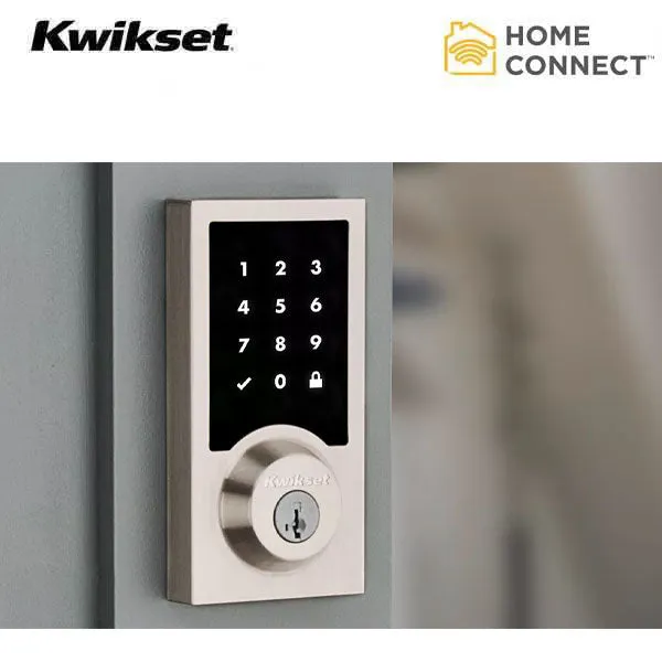 Kwikset - SmartCode 916CNT -  Contemporary Electronic Deadbolt - 15 - Satin Nickel - Home Connect  - Z Wave - SmartKey Technology