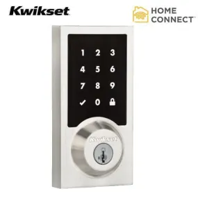 Kwikset - SmartCode 916CNT -  Contemporary Electronic Deadbolt - 15 - Satin Nickel - Home Connect  - Z Wave - SmartKey Technology