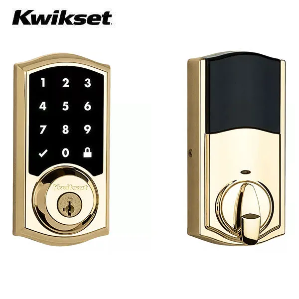 Kwikset - SmartCode 916TRL - Traditional Electronic Deadbolt - with Zigbee Technology - L03 - Lifetime Polished Brass - Grade 2