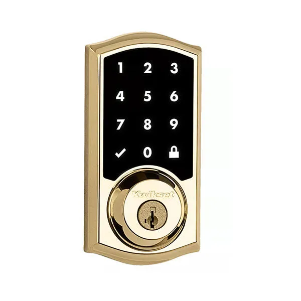 Kwikset - SmartCode 916TRL - Traditional Electronic Deadbolt - with Zigbee Technology - L03 - Lifetime Polished Brass - Grade 2