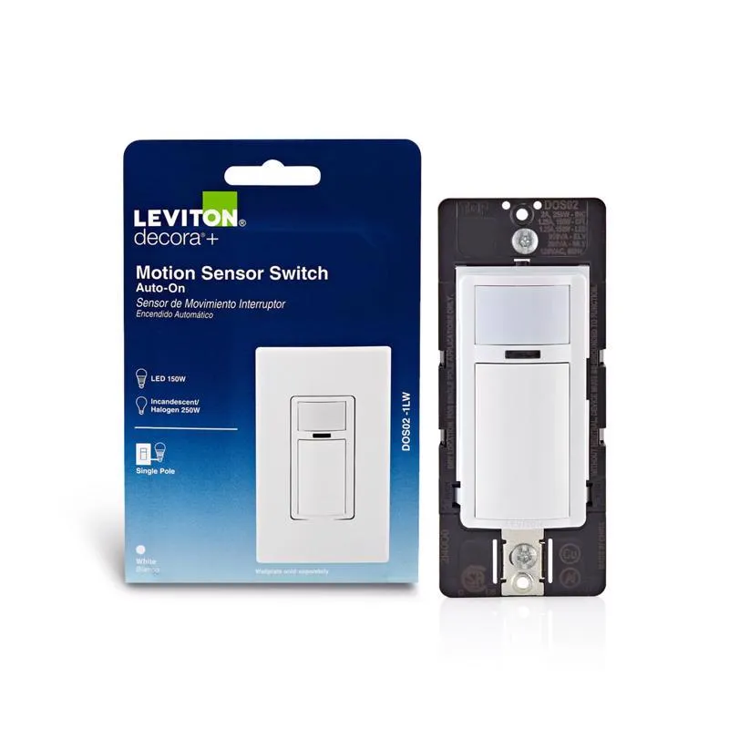 Leviton Decora 2.5 amps Single Pole Motion Sensor Switch White 1 pk