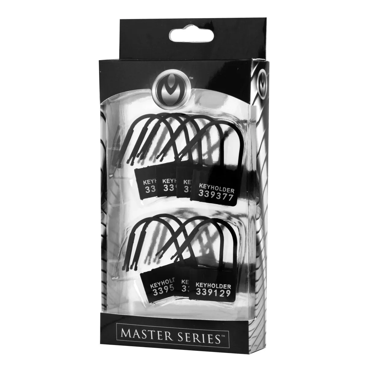 Master Series Keyholder 10 Pack Numbered Plastic Chastity Locks Black