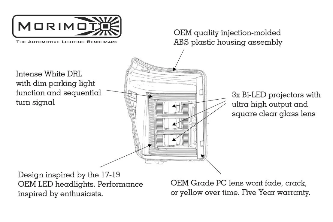 Morimoto - XB LED Headlights - 2011-2016 Super Duty