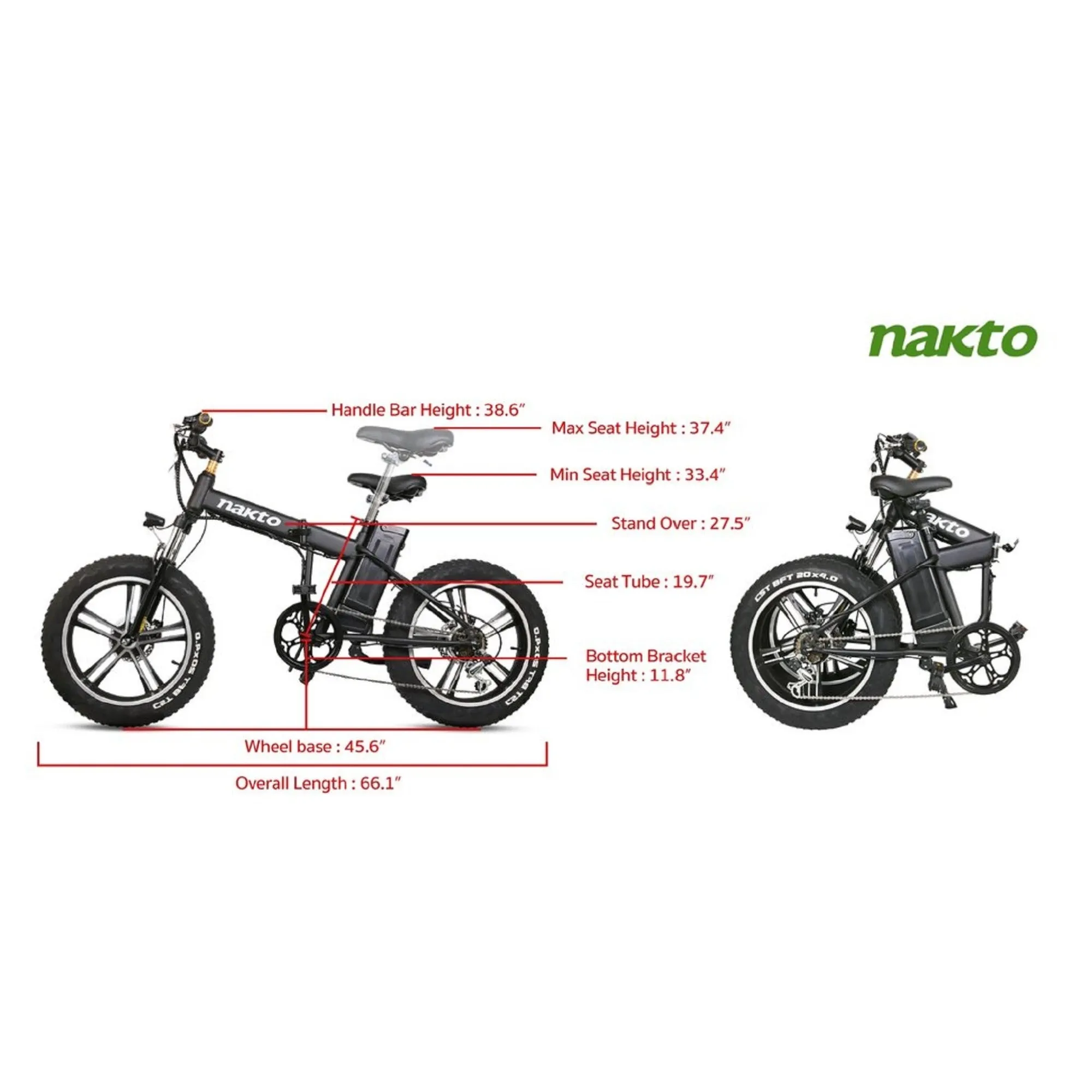 Nakto 350W Folding Mini Cruiser Fat Tire Electric Bike