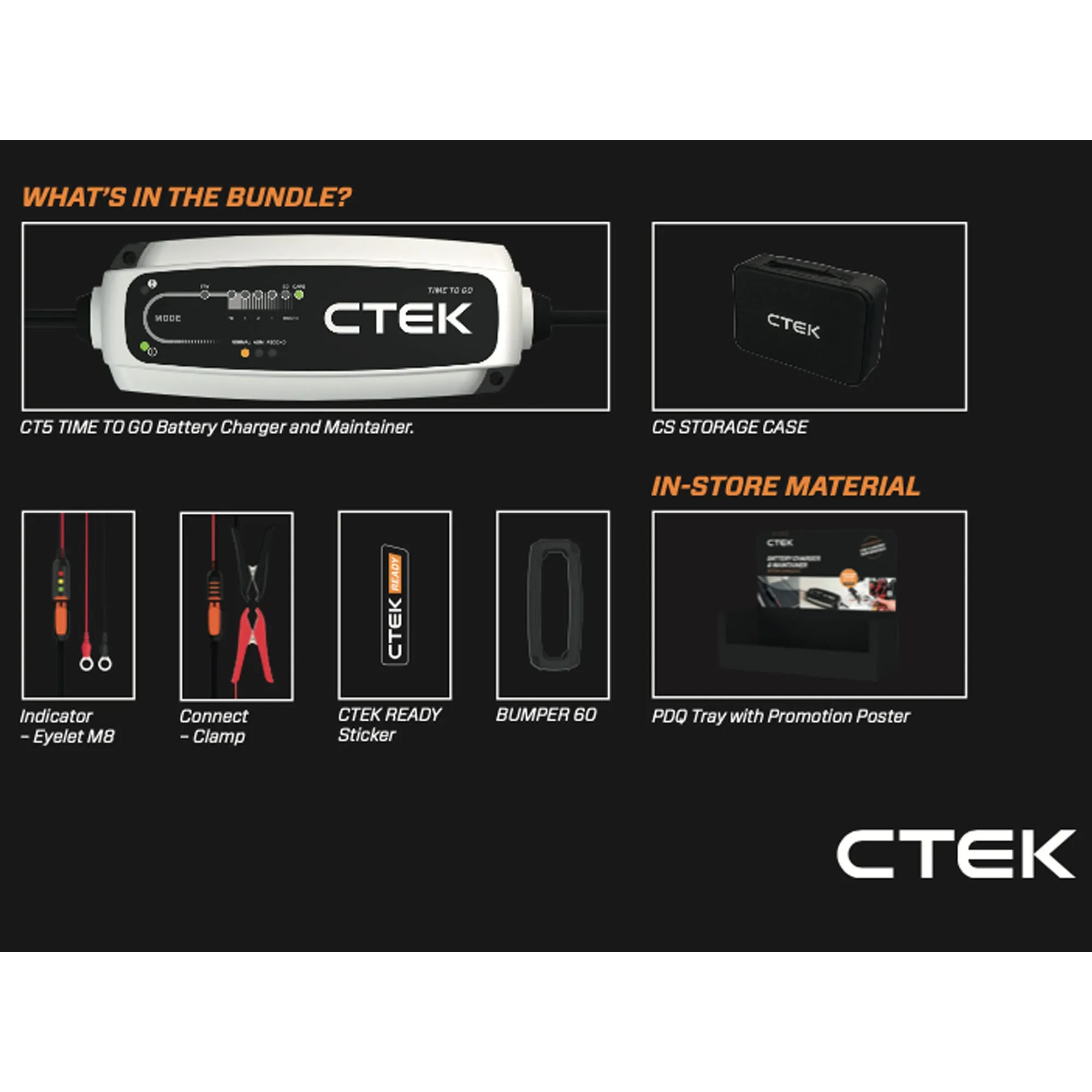 (PROMO BUNDLE) CTEK CT5 TIME TO GO UK - BATTERY CHARGER KIT