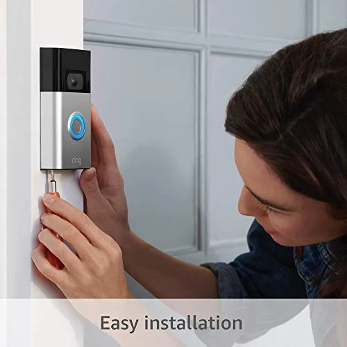 Ring Video Doorbell – Satin Nickel with Ring Chime (2020 release)