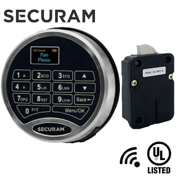 SECURAM - ProLogic SMART Electronic Safe Keypad ONLY - Optional Lock Bodies - UL Listed - Chrome