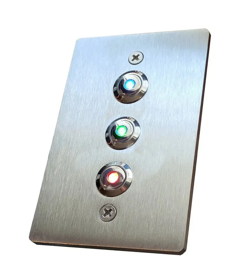 Stainless Steel Gangbox Triple Doorbell