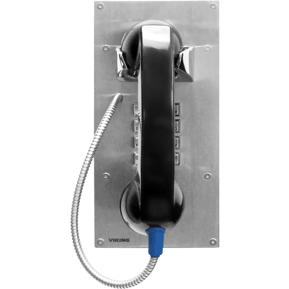 Viking K-1900-812L-IP Vandal Resistant VoIP Panel Phone with 12 inch Armored Handset Cable, Internal Lanyard, and Keypad